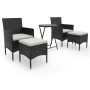Mesa sillas jardín 5 pzas ratán sintético vidrio templado negro de , Conjuntos de jardín - Ref: Foro24-3058388, Precio: 246,7...