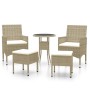 Juego de muebles de jardín de 5 piezas ratán sintético beige de , Conjuntos de jardín - Ref: Foro24-3058470, Precio: 252,41 €...