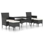 Set comedor jardín 5 pzas ratán sintético vidrio templado negro de , Conjuntos de jardín - Ref: Foro24-3058348, Precio: 515,5...