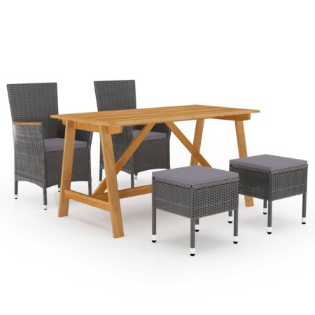 Juego de comedor de jardín de 5 piezas gris de , Conjuntos de jardín - Ref: Foro24-3068748, Precio: 363,73 €, Descuento: %