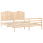 Estructura de cama de matrimonio con cabecero madera maciza de , Camas y somieres - Ref: Foro24-3194196, Precio: 190,79 €, De...