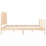 Estructura de cama de matrimonio con cabecero madera maciza de , Camas y somieres - Ref: Foro24-3194196, Precio: 190,79 €, De...