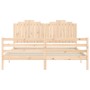 Estructura de cama de matrimonio con cabecero madera maciza de , Camas y somieres - Ref: Foro24-3194196, Precio: 190,79 €, De...