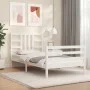 Estructura de cama con cabecero madera maciza blanco 100x200 cm de , Camas y somieres - Ref: Foro24-3193912, Precio: 108,32 €...