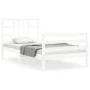 Estructura de cama con cabecero madera maciza blanco 100x200 cm de , Camas y somieres - Ref: Foro24-3193912, Precio: 108,32 €...