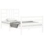 Estructura de cama con cabecero madera maciza blanco 100x200 cm de , Camas y somieres - Ref: Foro24-3193912, Precio: 111,77 €...