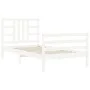 Estructura de cama con cabecero madera maciza blanco 100x200 cm de , Camas y somieres - Ref: Foro24-3193912, Precio: 108,32 €...