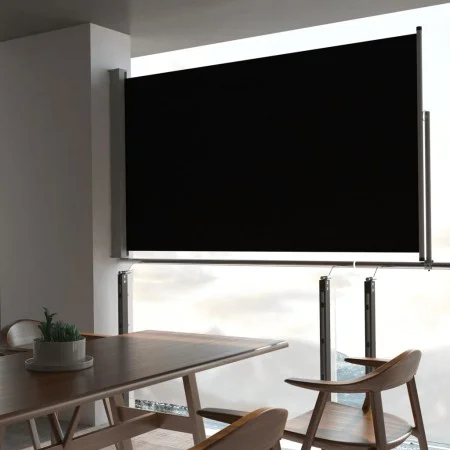 Retractable side awning for patio 140x300 cm in black. by vidaXL, Umbrellas - Ref: Foro24-45190, Price: 58,15 €, Discount: %