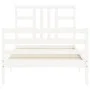 Estructura de cama con cabecero madera maciza blanco 100x200 cm de , Camas y somieres - Ref: Foro24-3193912, Precio: 108,32 €...