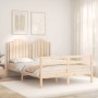 Estructura de cama de matrimonio con cabecero madera maciza de , Camas y somieres - Ref: Foro24-3194156, Precio: 158,29 €, De...