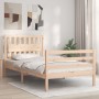 Estructura de cama con cabecero madera maciza 100x200 cm de , Camas y somieres - Ref: Foro24-3194301, Precio: 117,38 €, Descu...
