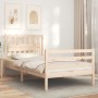 Estructura de cama con cabecero madera maciza 100x200 cm de , Camas y somieres - Ref: Foro24-3194301, Precio: 117,38 €, Descu...