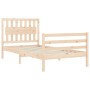 Estructura de cama con cabecero madera maciza 100x200 cm de , Camas y somieres - Ref: Foro24-3194301, Precio: 117,38 €, Descu...
