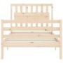 Estructura de cama con cabecero madera maciza 100x200 cm de , Camas y somieres - Ref: Foro24-3194301, Precio: 117,38 €, Descu...