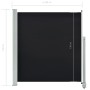 Toldo lateral retráctil para patio 140x300 cm negro de vidaXL, Sombrillas - Ref: Foro24-45190, Precio: 58,71 €, Descuento: %
