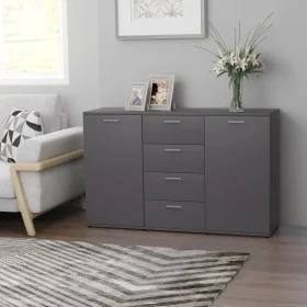 Aparador de madera contrachapada gris 120x35,5x75 cm de , Aparadores - Ref: Foro24-801330, Precio: 164,08 €, Descuento: %