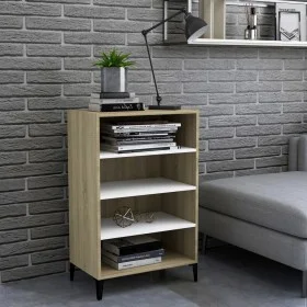 White plywood and Sonoma oak sideboard 57x35x90 cm by , Sideboards - Ref: Foro24-806135, Price: 60,49 €, Discount: %