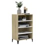 Aparador madera contrachapada blanco y roble Sonoma 57x35x90 cm de , Aparadores - Ref: Foro24-806135, Precio: 61,19 €, Descue...