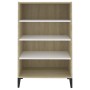Aparador madera contrachapada blanco y roble Sonoma 57x35x90 cm de , Aparadores - Ref: Foro24-806135, Precio: 61,19 €, Descue...