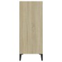 Aparador madera contrachapada blanco y roble Sonoma 57x35x90 cm de , Aparadores - Ref: Foro24-806135, Precio: 61,19 €, Descue...