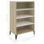 Aparador madera contrachapada blanco y roble Sonoma 57x35x90 cm de , Aparadores - Ref: Foro24-806135, Precio: 61,19 €, Descue...