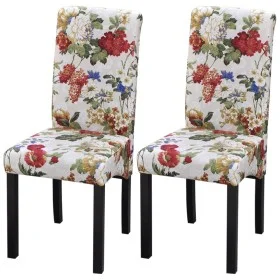 Sillas de comedor 2 unidades tela multicolor de , Sillas de comedor - Ref: Foro24-242398, Precio: 165,43 €, Descuento: %
