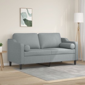 Sofá de 2 plazas con cojines tela gris claro 140 cm de , Sofás - Ref: Foro24-3200845, Precio: 242,07 €, Descuento: %