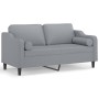 Sofá de 2 plazas con cojines tela gris claro 140 cm de , Sofás - Ref: Foro24-3200845, Precio: 242,07 €, Descuento: %