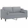 Sofá de 2 plazas con cojines tela gris claro 140 cm de , Sofás - Ref: Foro24-3200845, Precio: 242,07 €, Descuento: %