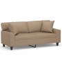 Sofá de 2 plazas con cojines cuero sintético capuchino 140 cm de , Sofás - Ref: Foro24-3200870, Precio: 289,87 €, Descuento: %