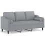 Sofá de 3 plazas con cojines tela gris claro 180 cm de , Sofás - Ref: Foro24-3200853, Precio: 285,62 €, Descuento: %