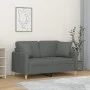Sofá de 2 plazas con cojines tela gris oscuro 120 cm de , Sofás - Ref: Foro24-3200902, Precio: 238,30 €, Descuento: %