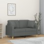 Sofá de 2 plazas con cojines tela gris oscuro 120 cm de , Sofás - Ref: Foro24-3200902, Precio: 242,52 €, Descuento: %