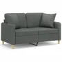 Sofá de 2 plazas con cojines tela gris oscuro 120 cm de , Sofás - Ref: Foro24-3200902, Precio: 238,30 €, Descuento: %