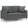 Sofá de 2 plazas con cojines tela gris oscuro 120 cm de , Sofás - Ref: Foro24-3200902, Precio: 242,52 €, Descuento: %