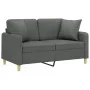 Sofá de 2 plazas con cojines tela gris oscuro 120 cm de , Sofás - Ref: Foro24-3200902, Precio: 238,30 €, Descuento: %
