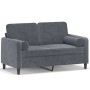 Sofá de 2 plazas con cojines terciopelo gris oscuro 120 cm de , Sofás - Ref: Foro24-3200872, Precio: 205,63 €, Descuento: %