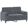 Sofá de 2 plazas con cojines terciopelo gris oscuro 120 cm de , Sofás - Ref: Foro24-3200872, Precio: 219,95 €, Descuento: %