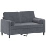 Sofá de 2 plazas con cojines terciopelo gris oscuro 120 cm de , Sofás - Ref: Foro24-3200872, Precio: 205,63 €, Descuento: %