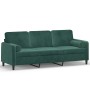 Sofá de 3 plazas con cojines terciopelo verde oscuro 180 cm de , Sofás - Ref: Foro24-3200893, Precio: 339,33 €, Descuento: %