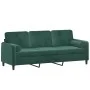 Sofá de 3 plazas con cojines terciopelo verde oscuro 180 cm de , Sofás - Ref: Foro24-3200893, Precio: 332,99 €, Descuento: %