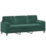 Sofá de 3 plazas con cojines terciopelo verde oscuro 180 cm de , Sofás - Ref: Foro24-3200893, Precio: 339,33 €, Descuento: %