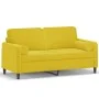 Sofá de 2 plazas con cojines terciopelo amarillo 140 cm de , Sofás - Ref: Foro24-3200887, Precio: 227,50 €, Descuento: %