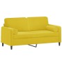 Sofá de 2 plazas con cojines terciopelo amarillo 140 cm de , Sofás - Ref: Foro24-3200887, Precio: 219,41 €, Descuento: %