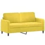 Sofá de 2 plazas con cojines terciopelo amarillo 140 cm de , Sofás - Ref: Foro24-3200887, Precio: 227,50 €, Descuento: %