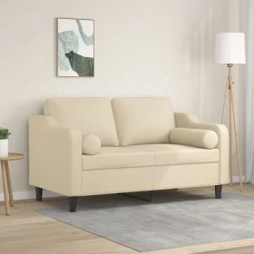 Sofá de 2 plazas con cojines tela color crema 120 cm de , Sofás - Ref: Foro24-3200839, Precio: 215,61 €, Descuento: %