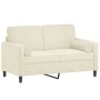 Sofá de 2 plazas con cojines terciopelo color crema 120 cm de , Sofás - Ref: Foro24-3200879, Precio: 259,36 €, Descuento: %