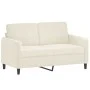 Sofá de 2 plazas con cojines terciopelo color crema 120 cm de , Sofás - Ref: Foro24-3200879, Precio: 255,02 €, Descuento: %