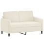 Sofá de 2 plazas con cojines terciopelo color crema 120 cm de , Sofás - Ref: Foro24-3200879, Precio: 259,36 €, Descuento: %