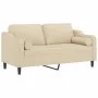 Sofá de 2 plazas con cojines tela color crema 140 cm de , Sofás - Ref: Foro24-3200847, Precio: 228,09 €, Descuento: %